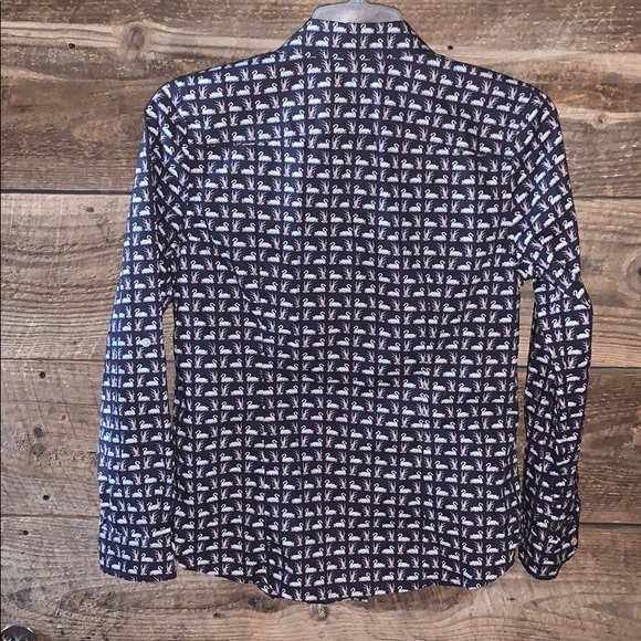 Talbots button down l/s swan pattern collar sz 10P - Picture 2 of 7